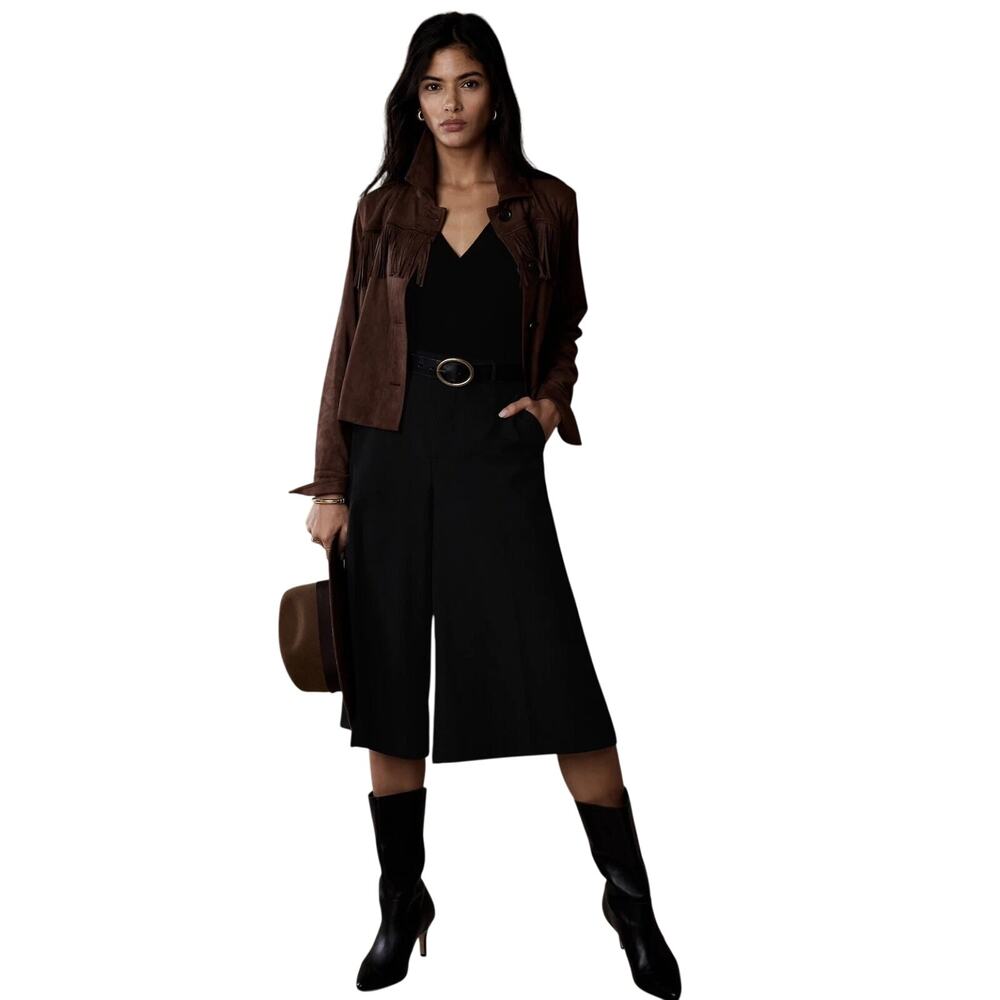 BANANA REPUBLIC Gauchos NWT $90 Black Pockets Size 2